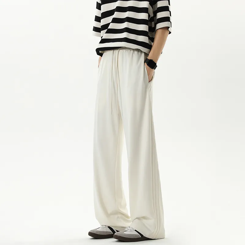 KIRHNE Casual Pants Unisex Black-17