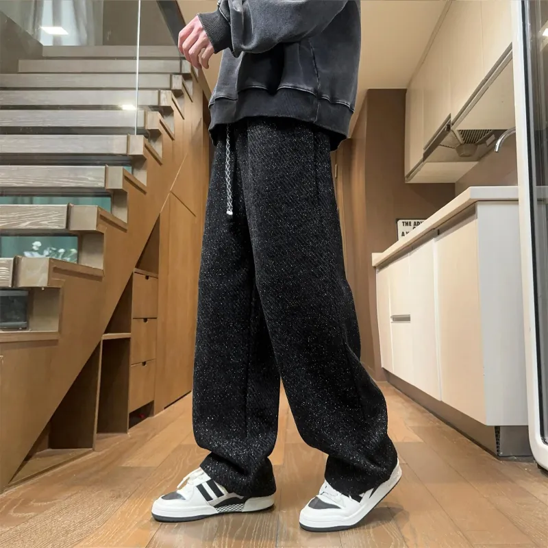 KIRHNE Casual Pants Unisex Black-2