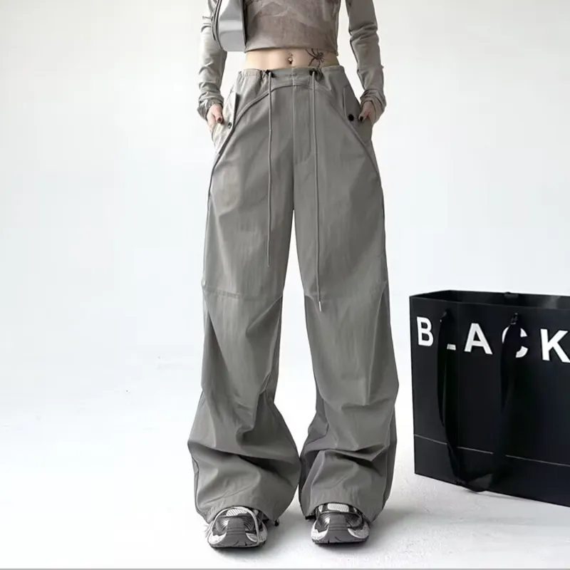 KIRHNE Casual Pants Unisex Light Gray-6