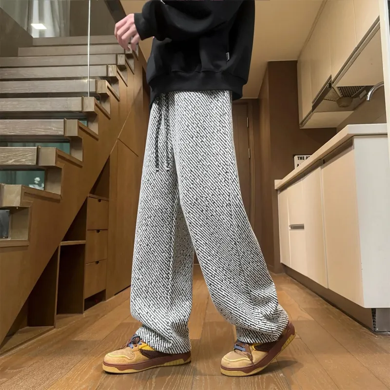KIRHNE Casual Pants Unisex Black-6