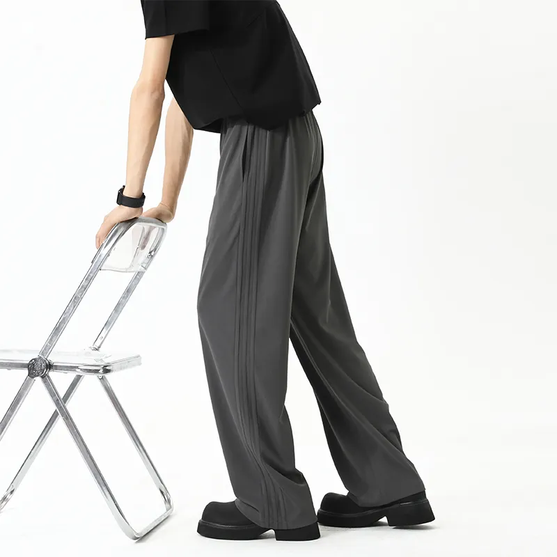 KIRHNE Casual Pants Unisex Black-9