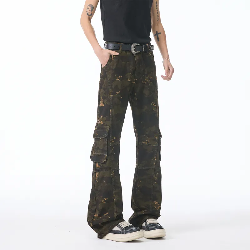 KIRHNE Cargo Pants Unisex Camouflage-3