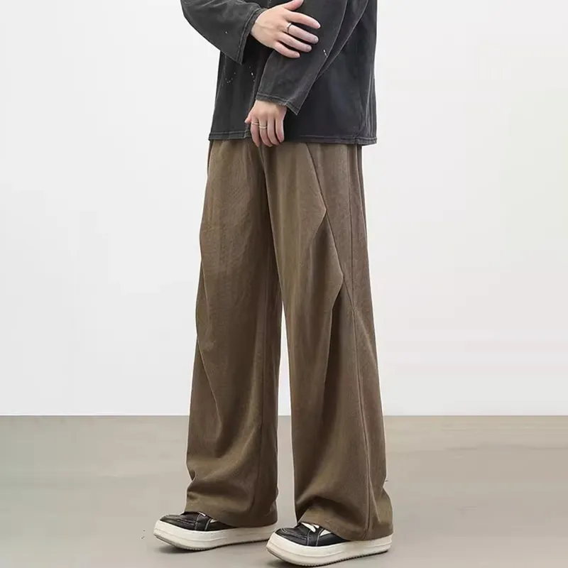 KIRHNE Casual Pants Unisex Glossy Black-8