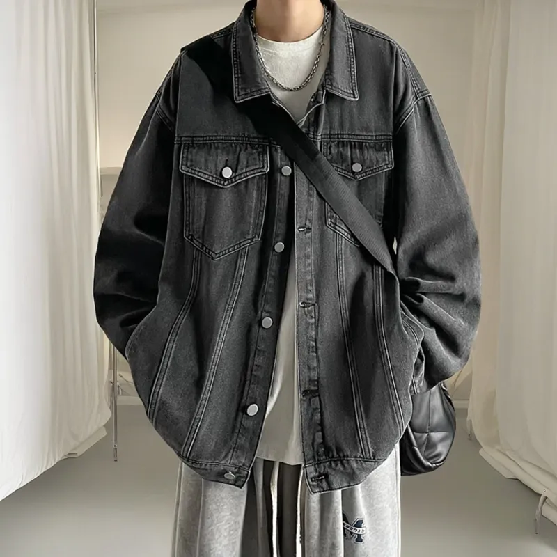 KIRHNE Denim Jacket Unisex Black-11