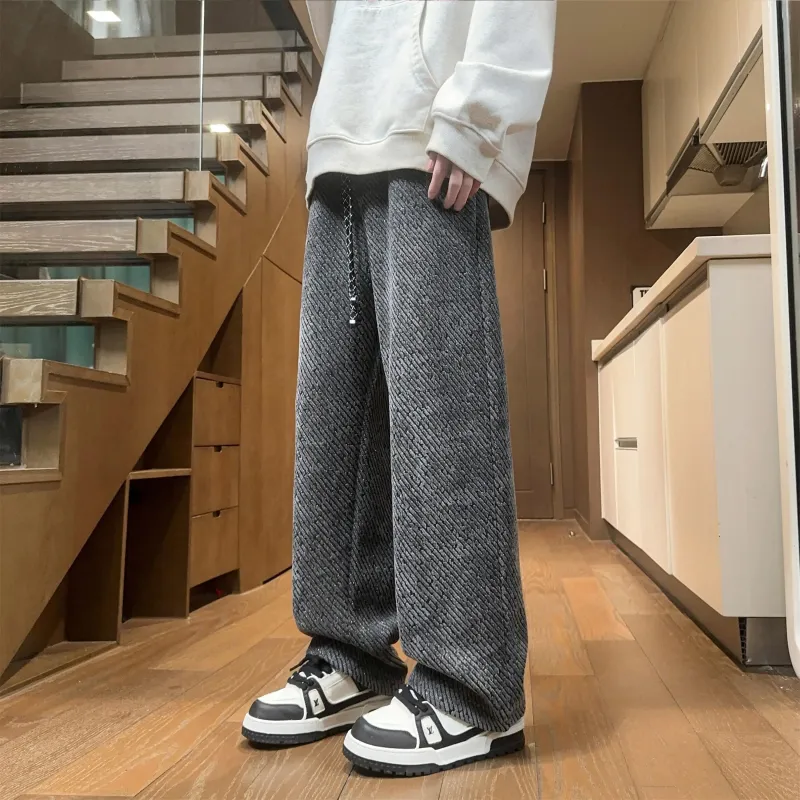 KIRHNE Casual Pants Unisex Black-14