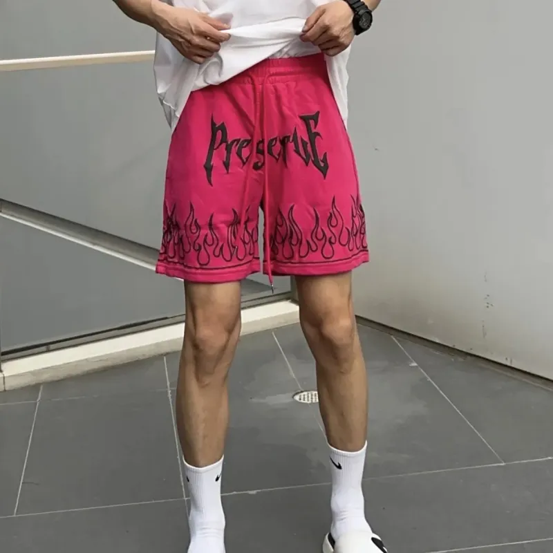 KIRHNE Casual Shorts Unisex Rose Red-3