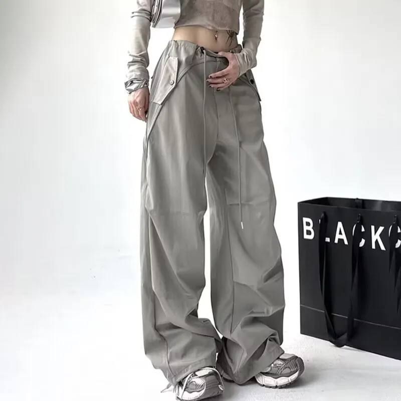 KIRHNE Casual Pants Unisex Light Gray-7