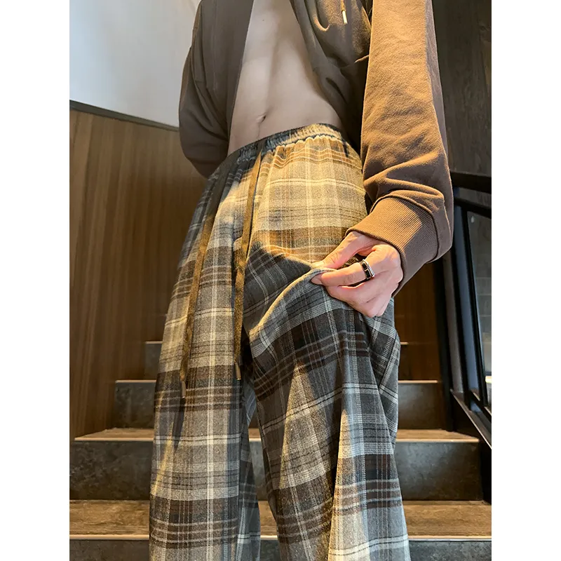 KIRHNE Casual Pants Unisex Burgundy-18