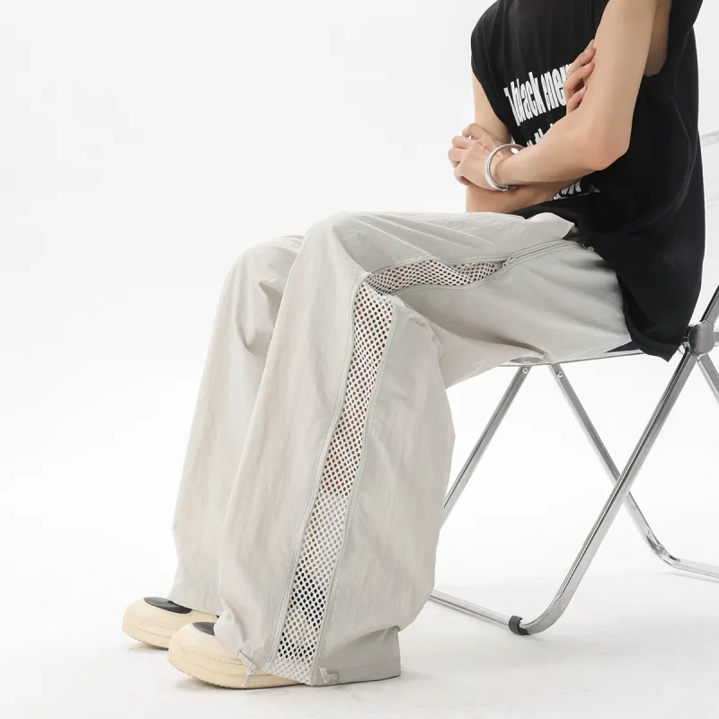 KIRHNE Casual Pants Unisex Light Gray-6