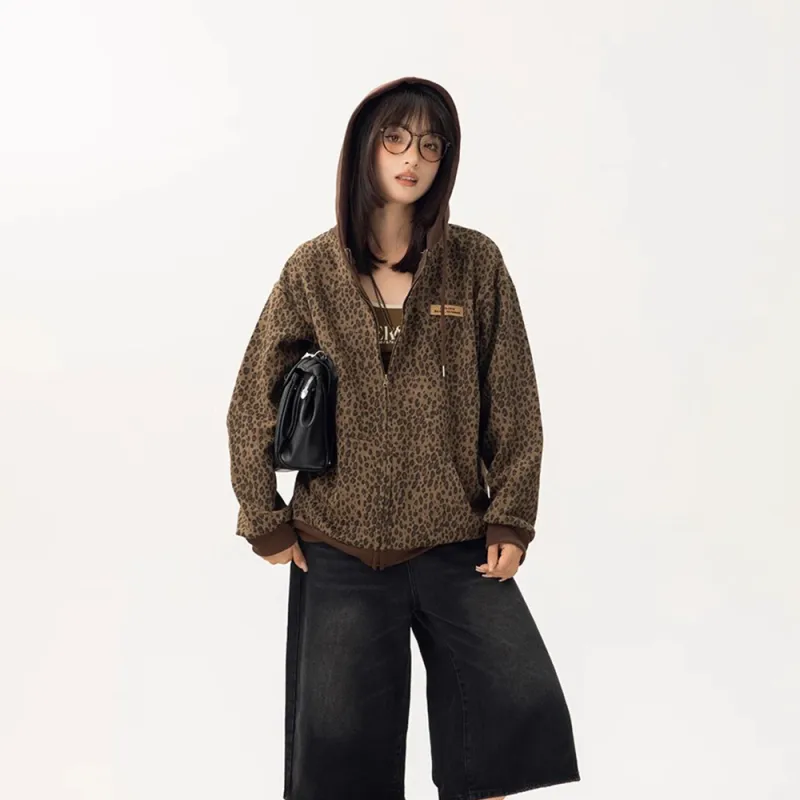 KIRHNE Jackets Unisex Leopard Print-5