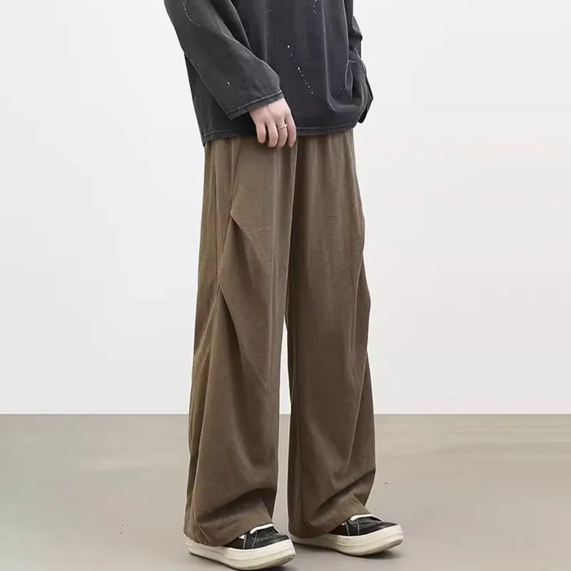 KIRHNE Casual Pants Unisex Glossy Black-10