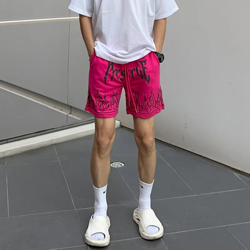 KIRHNE Casual Shorts Unisex Rose Red-2