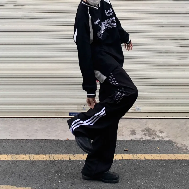TESTUNG Casual Pants Unisex Black-2