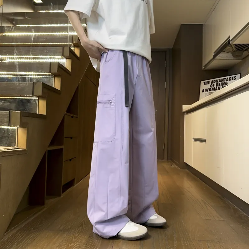 KIRHNE Casual Pants Unisex Purple-9
