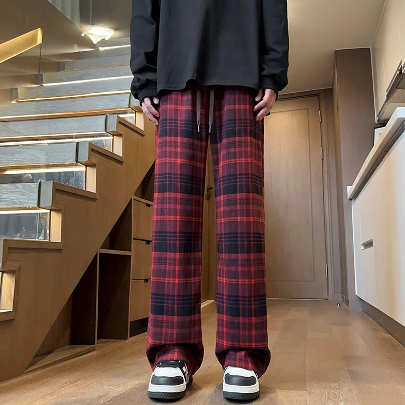 KIRHNE Casual Pants Unisex Burgundy-2