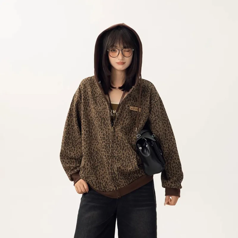 KIRHNE Jackets Unisex Leopard Print-4