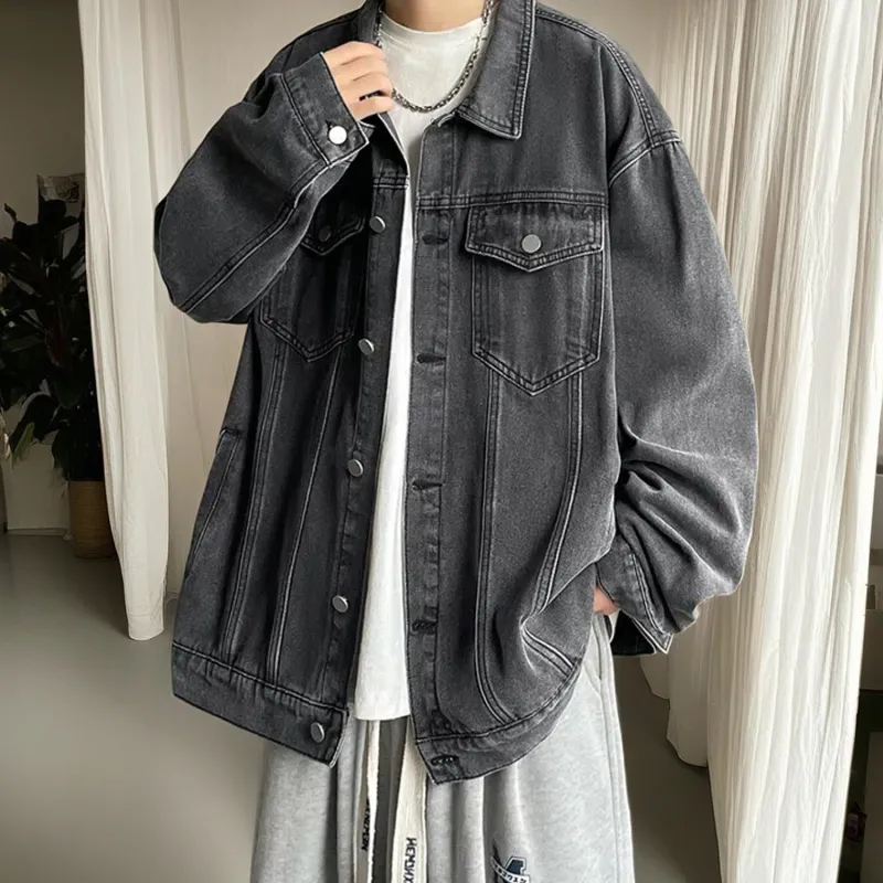 KIRHNE Denim Jacket Unisex Black-12