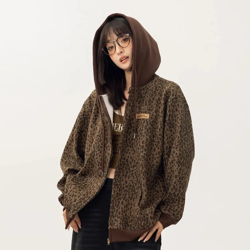 KIRHNE Jackets Unisex Leopard Print-3