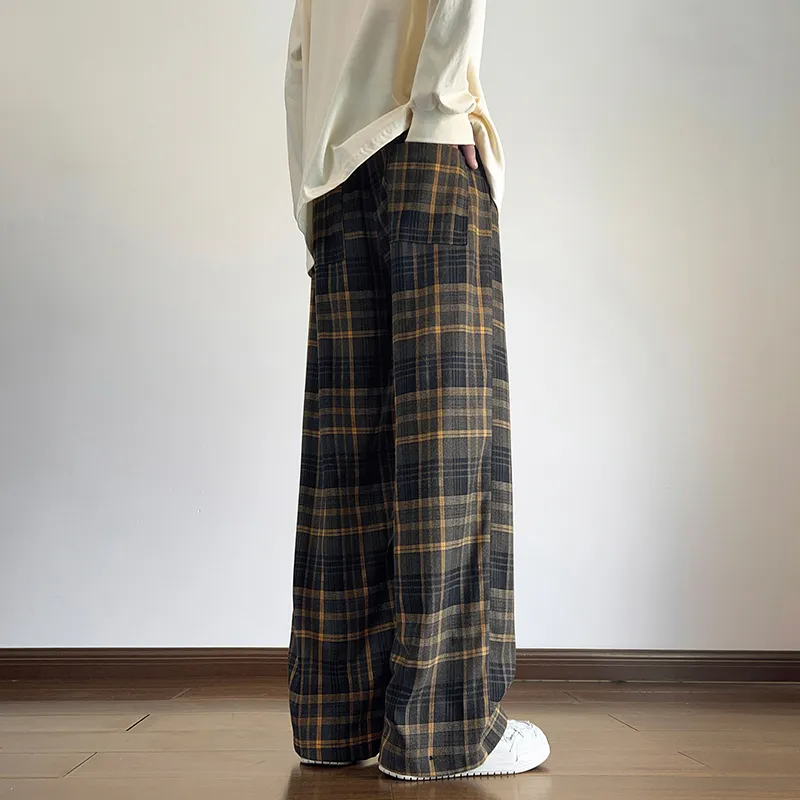 KIRHNE Casual Pants Unisex Burgundy-11