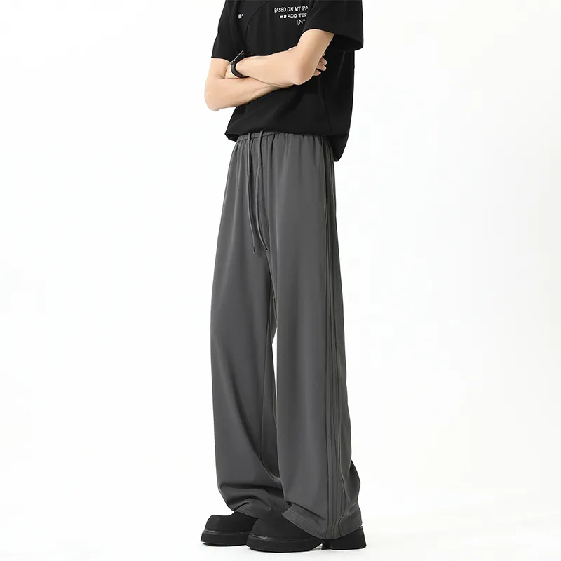 KIRHNE Casual Pants Unisex Black-7