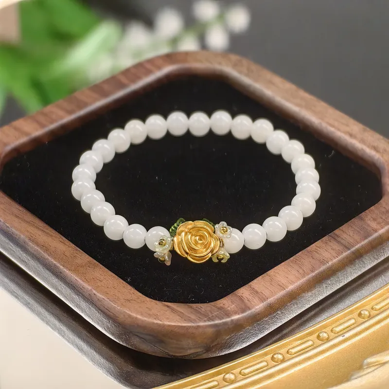 AWD White Jade Bodhi Bracelets Women's-3