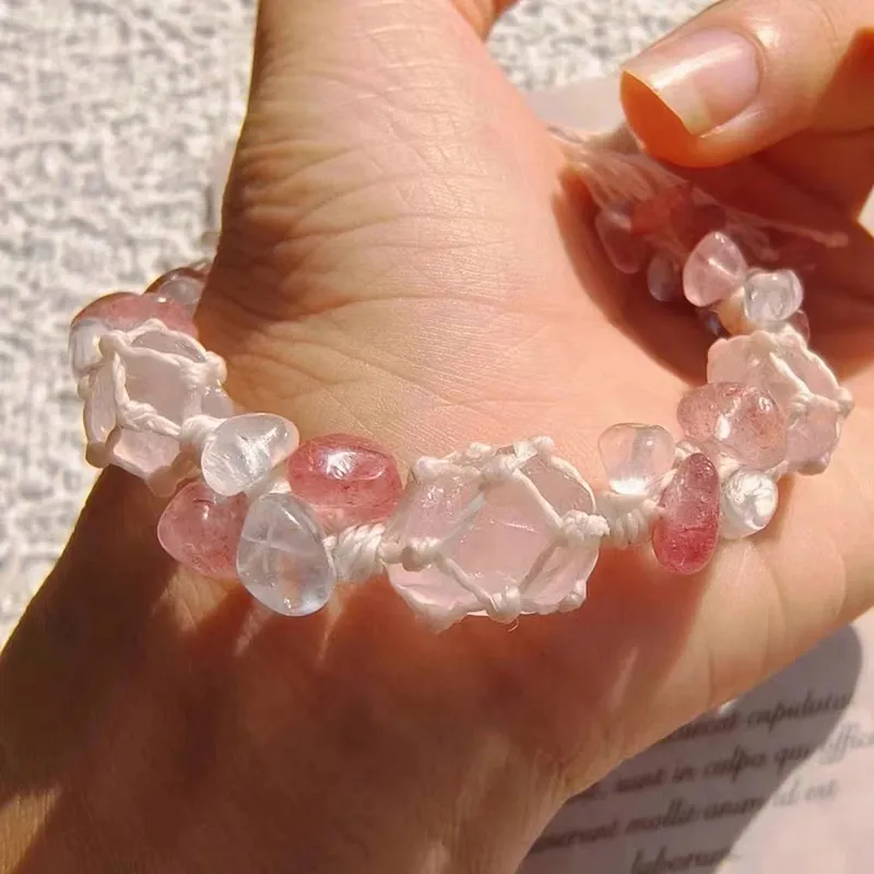 AWD Pink Crystal Rope Bracelets Women's-4