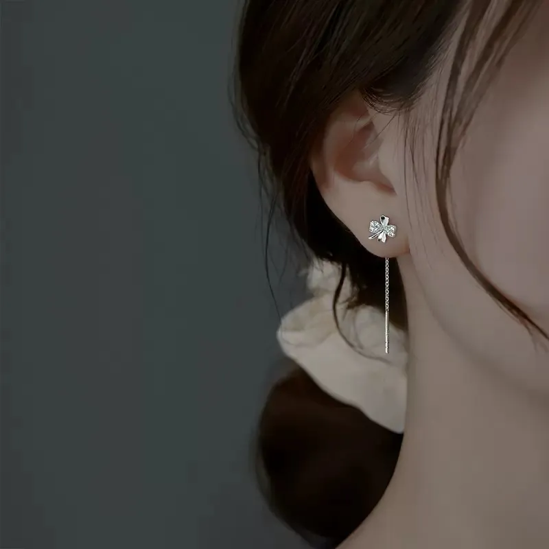 AWD S999 Fine Silver Drop Earrings Women's Silver-5