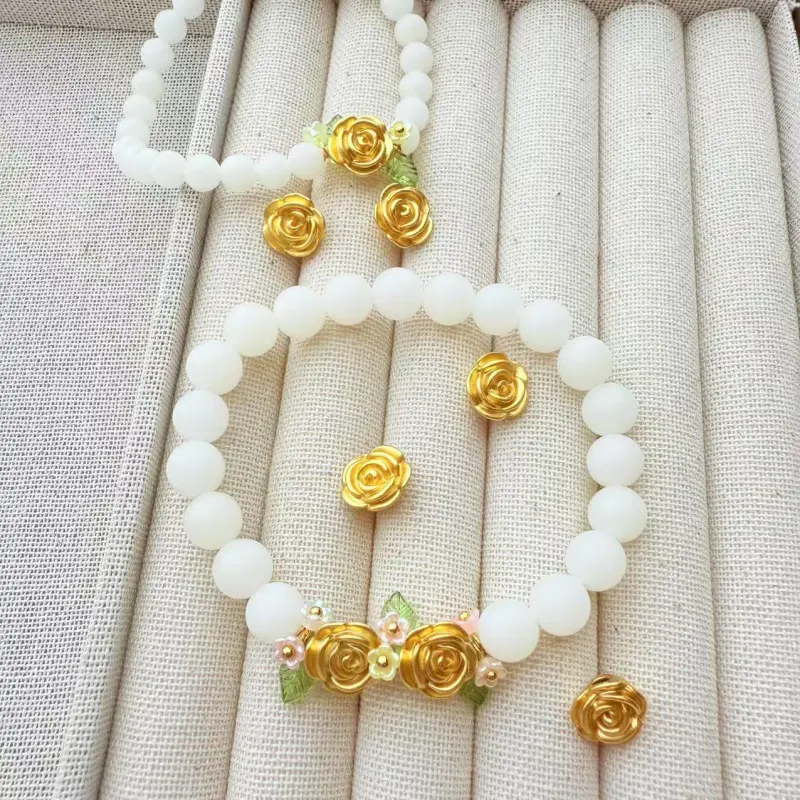 AWD White Jade Bodhi Bracelets Women's-2