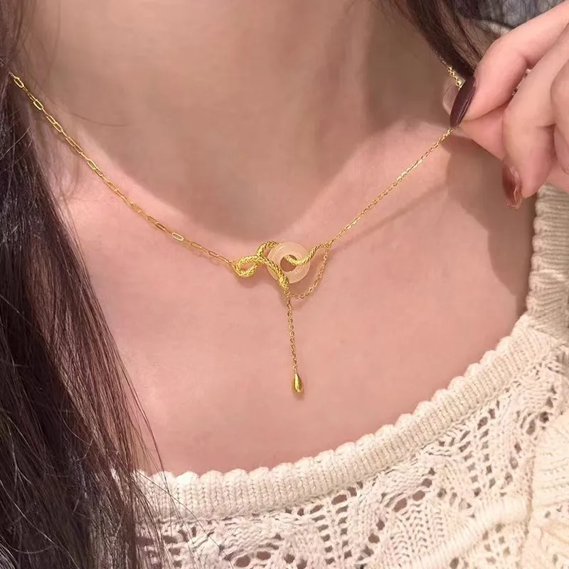 AWD Chalcedony Jade Necklaces Women's-3