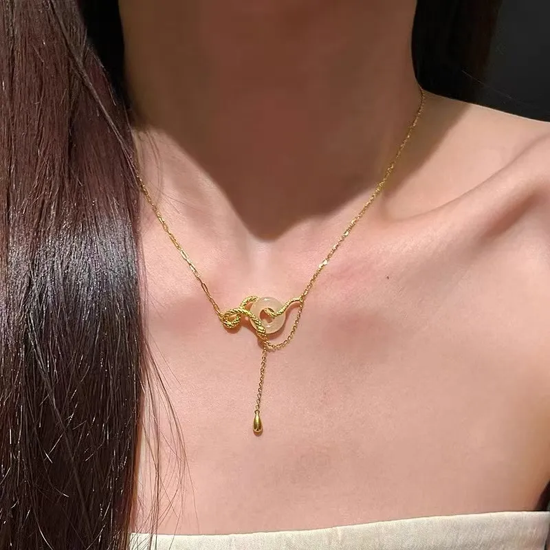 AWD Chalcedony Jade Necklaces Women's-6