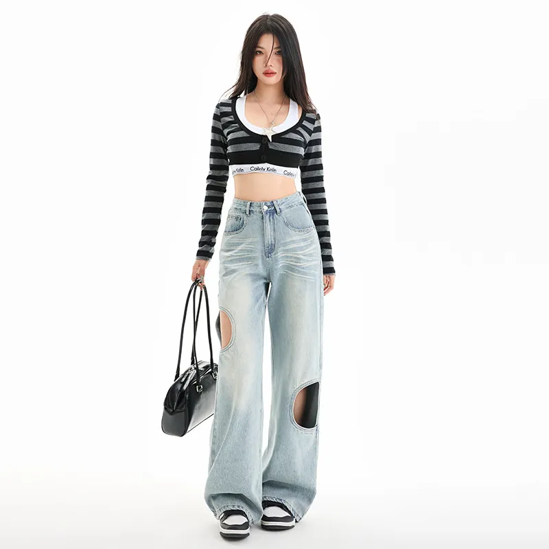 EOEI Jeans Women's Ice Blue-5