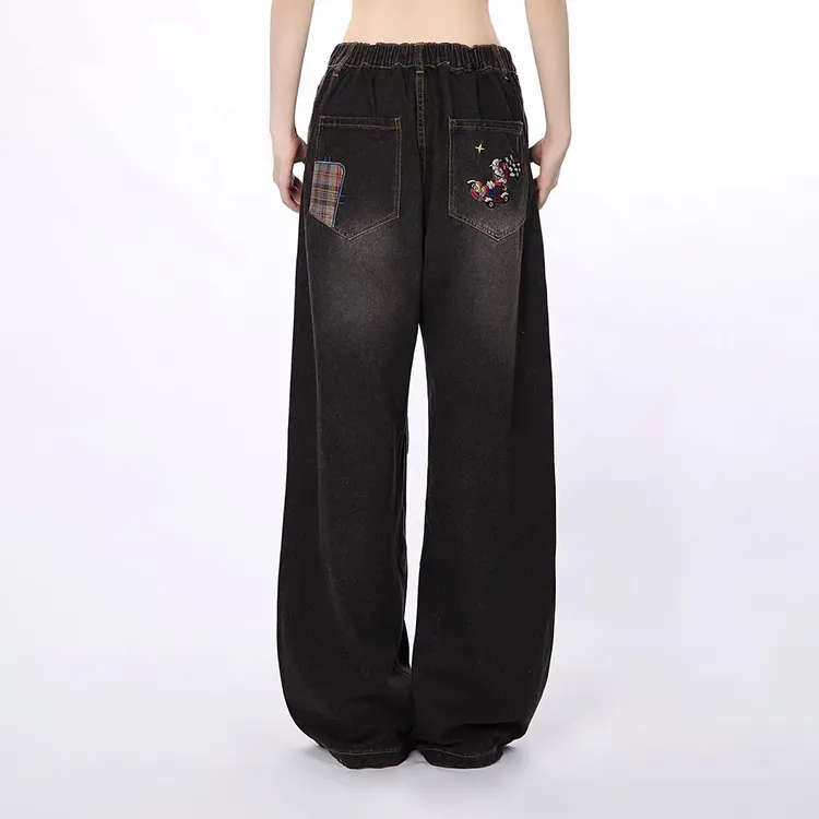 EOEI Jeans Women's Black Gray Color-3