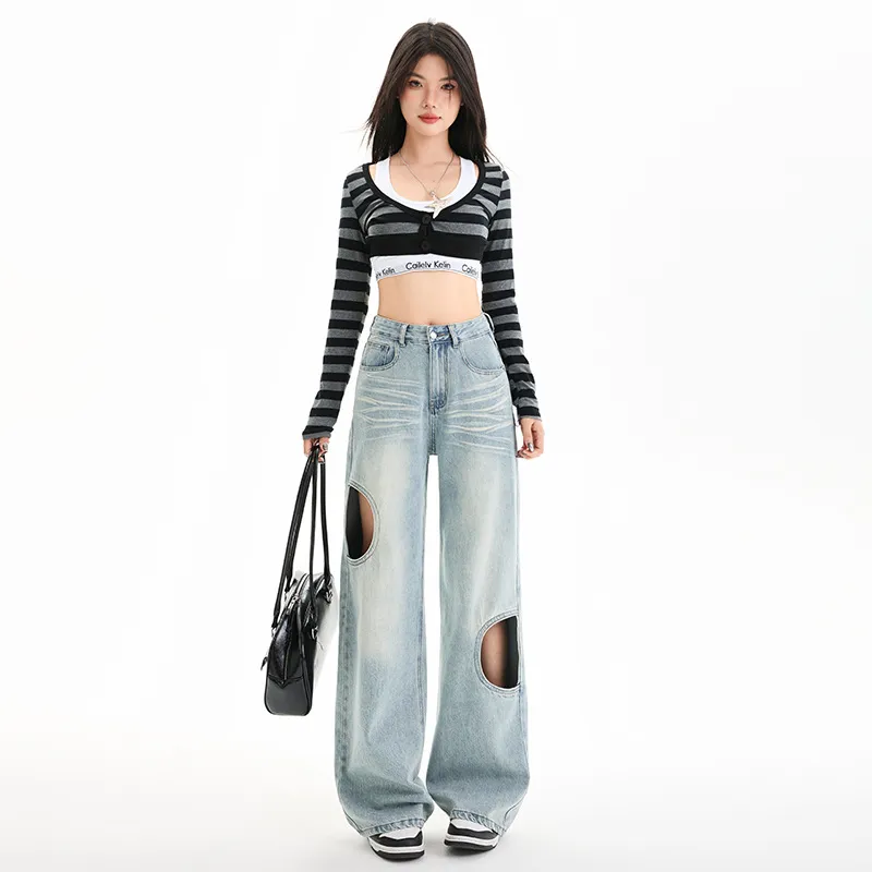 EOEI Jeans Women's Ice Blue-2
