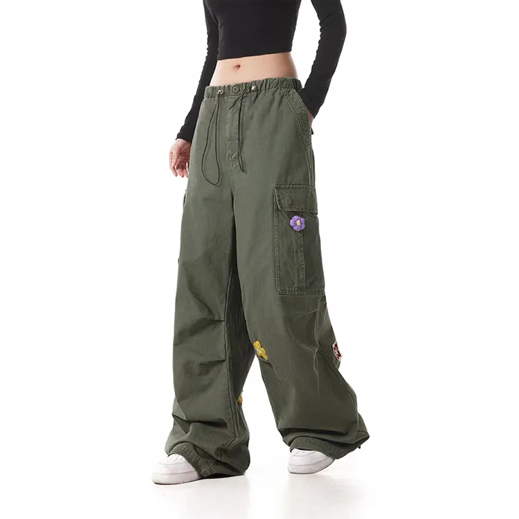 EOEI Cargo Pants Women's Army Green-3