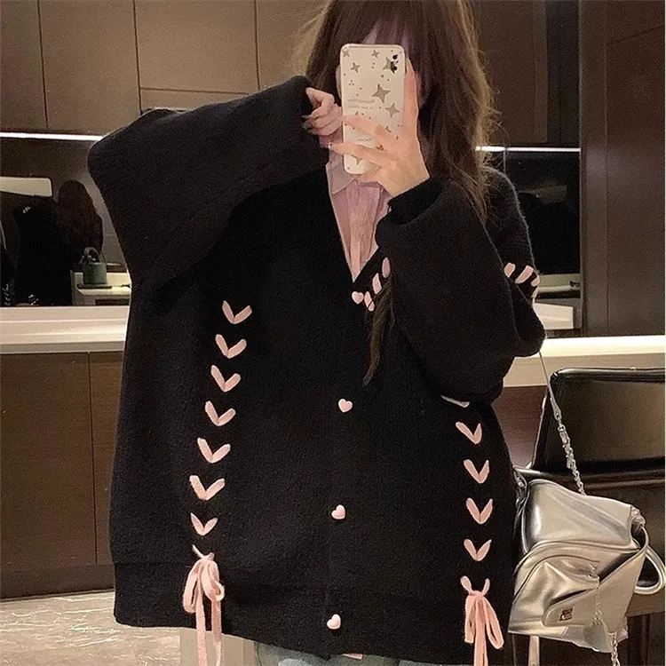 EOEI Knitted Fabric Cardigan Women's-4