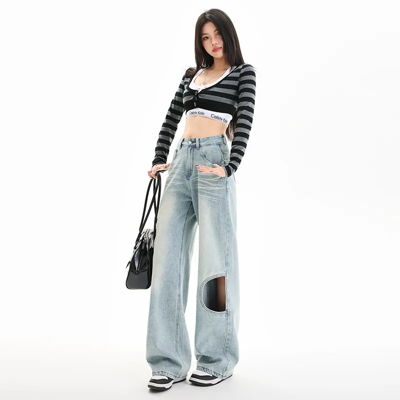 EOEI Jeans Women's Ice Blue-3