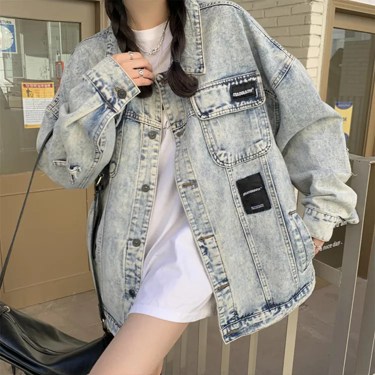 EOEI Denim Jacket Women's Light Blue-2