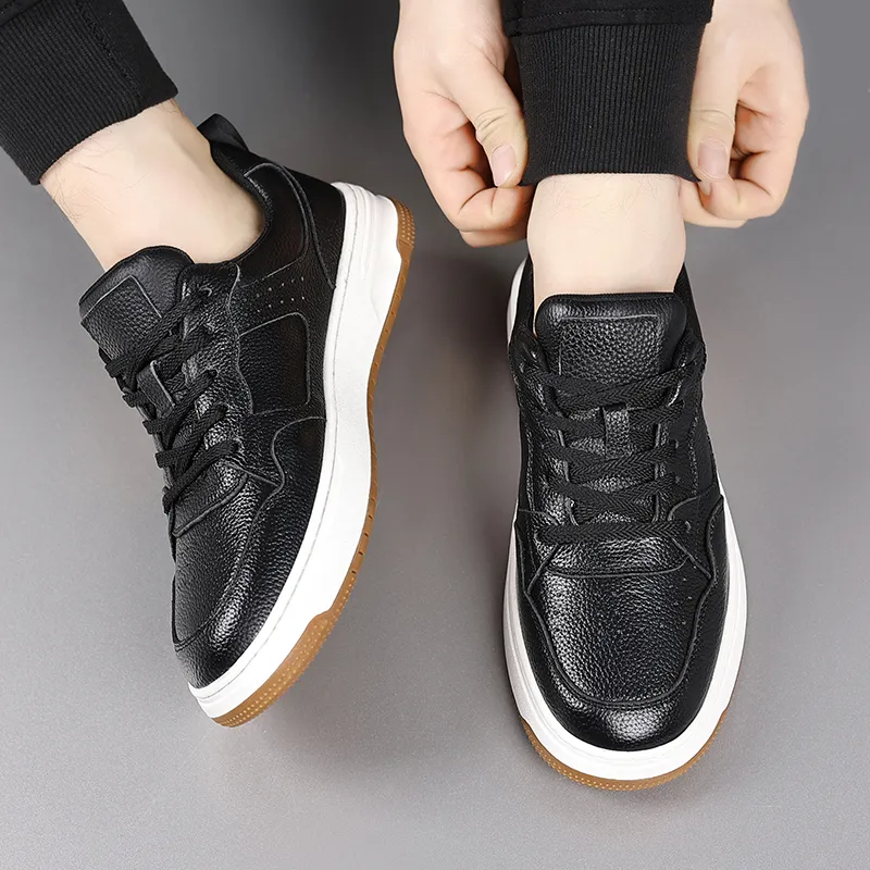 PTLS Skateboard Shoes Men Low Top Black, White-7