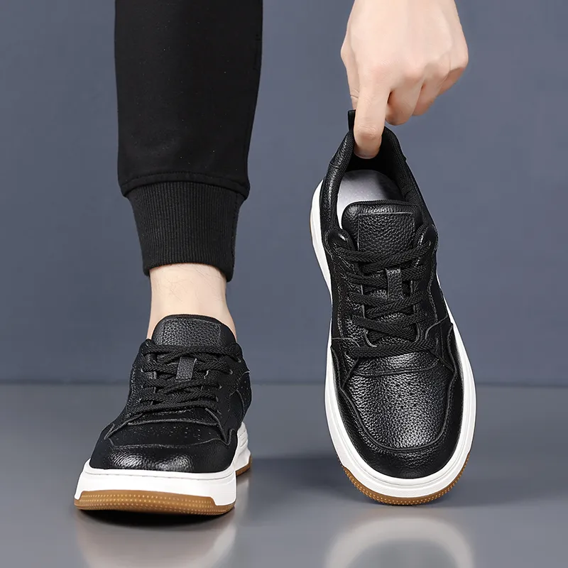 PTLS Skateboard Shoes Men Low Top Black, White-6