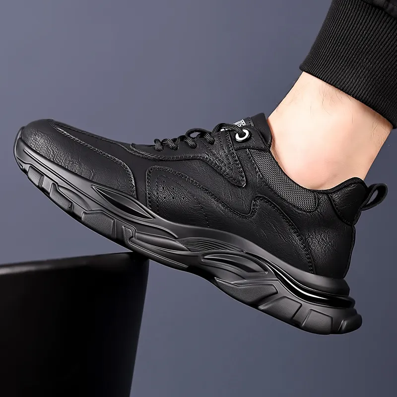 PTLS Slip Resistant Low Top Casual Shoes Men's Black-3