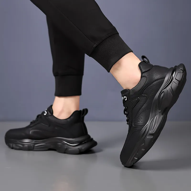 PTLS Slip Resistant Low Top Casual Shoes Men's Black-4