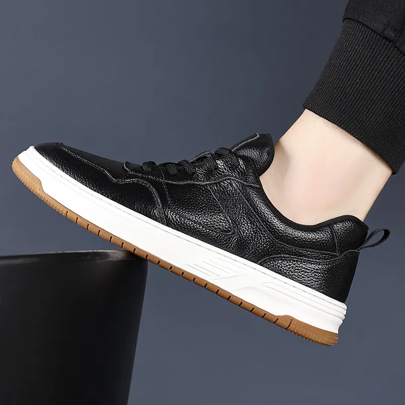 PTLS Skateboard Shoes Men Low Top Black, White-8