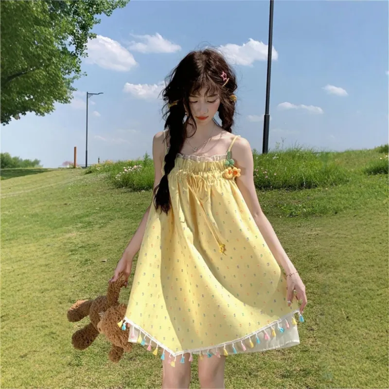 GTLA Slip Dresses Women's Yellow-2