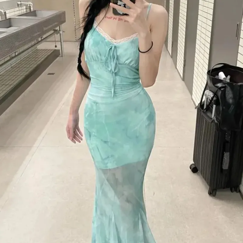 GTLA Slip Dresses Women's Green-5