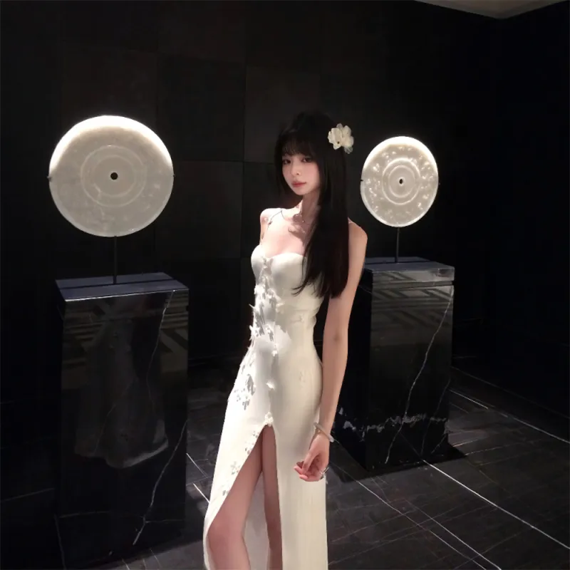 GTLA Slip Dresses Women's White-5