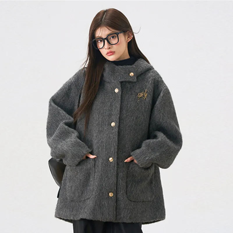 PAZZO Woolen Coat Women's Dark Gray-2