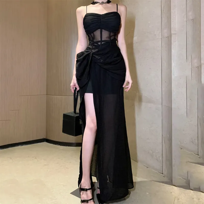 GTLA Slip Dresses Women's Black-6