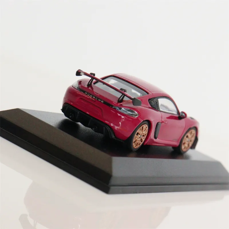 MINICHAMPS 1 64 Tarmac Works Porsche Cayman GT4 RS Rose Red, Alloy Hobby Model Assembled Models-3
