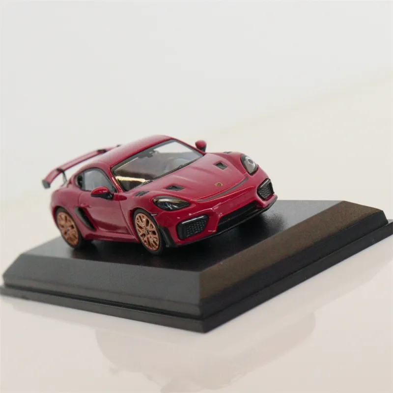 MINICHAMPS 1 64 Tarmac Works Porsche Cayman GT4 RS Rose Red, Alloy Hobby Model Assembled Models-1