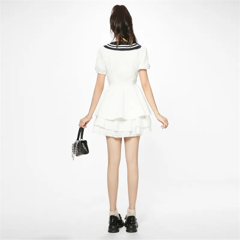 MRR&CO. Short Sleeved Dress Women's White-2